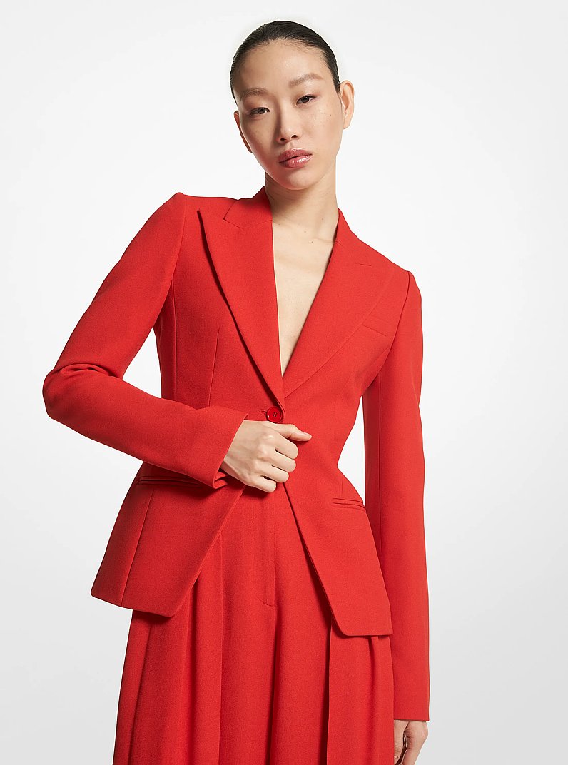 Blazer en double cr&ecirc;pe sabl&eacute; in PAVOT | Michael Kors