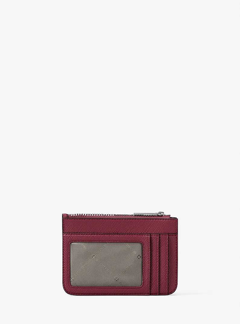 Jet Set Saffiano Leather Coin Purse in GRANATE | Michael Kors