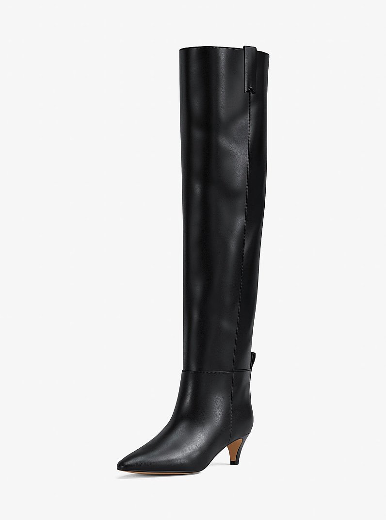 Daniela Leather Boot in BLACK | Michael Kors