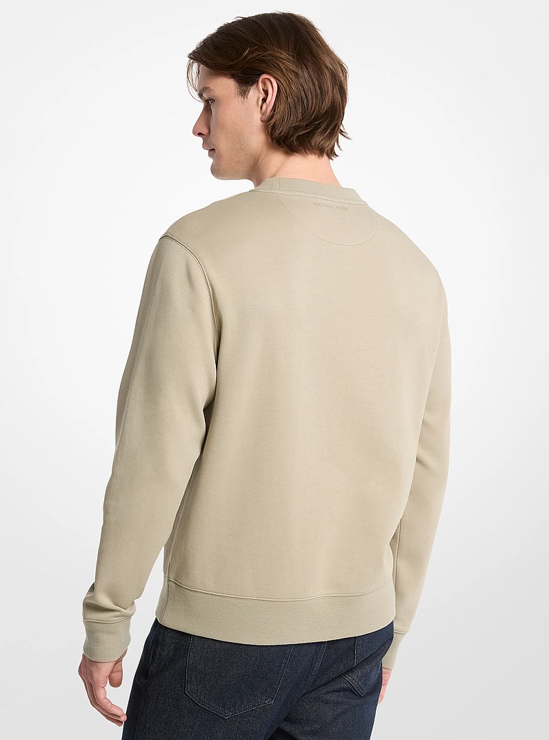 Sweatshirt aus Baumwollmischung mit Rundhalsausschnitt und Logo in BLASSES GRAUGR&Uuml;N | Michael Kors