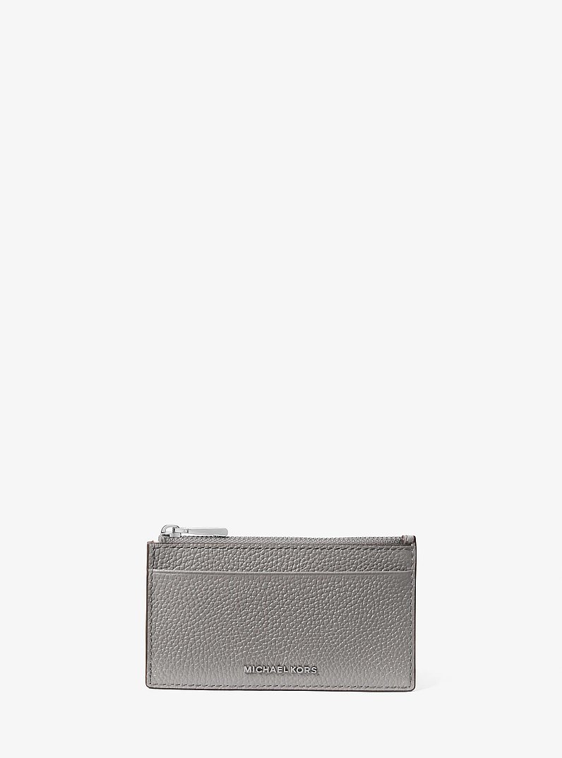 Jet Set Small Pebbled Leather Card Case in STORM | Michael Kors