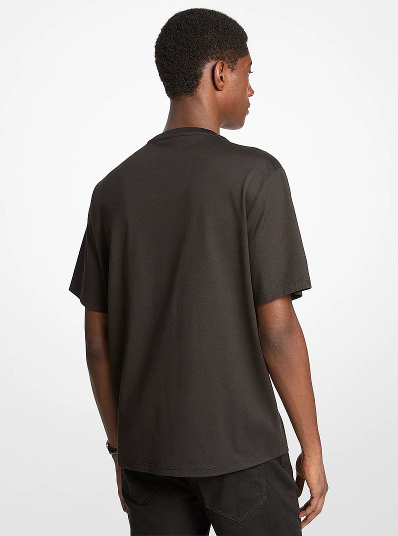 Graphic Cotton T-Shirt in BLACK | Michael Kors