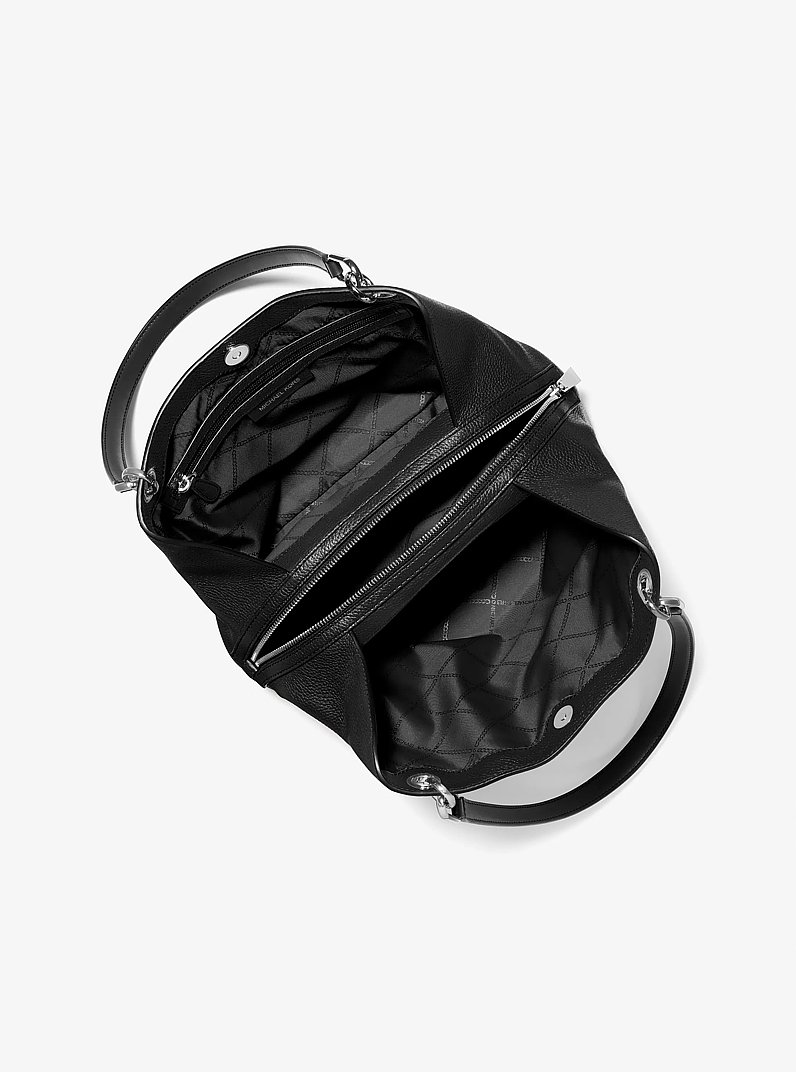 Kensington Large Pebbled Leather Tote Bag in BLACK | Michael Kors