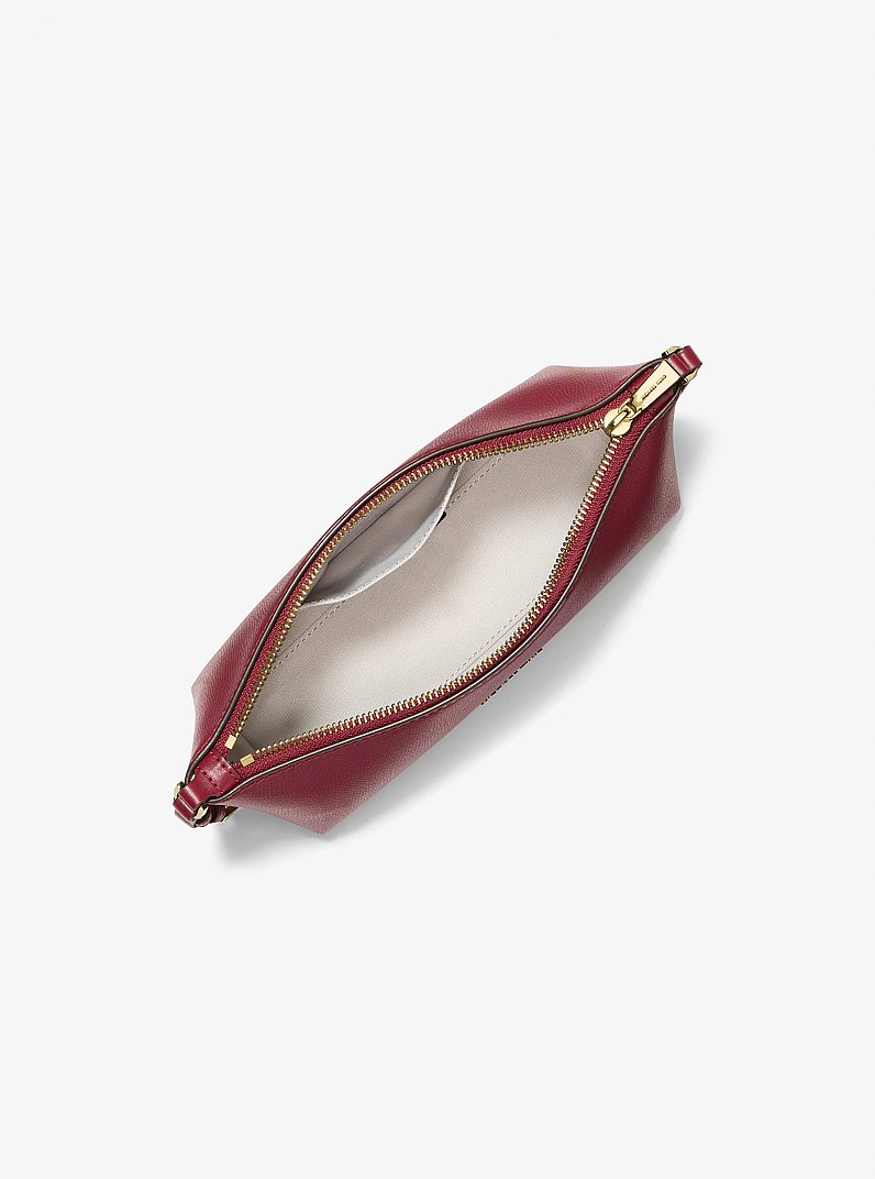 Laila Small Leather Pochette in DEEP RED | Michael Kors
