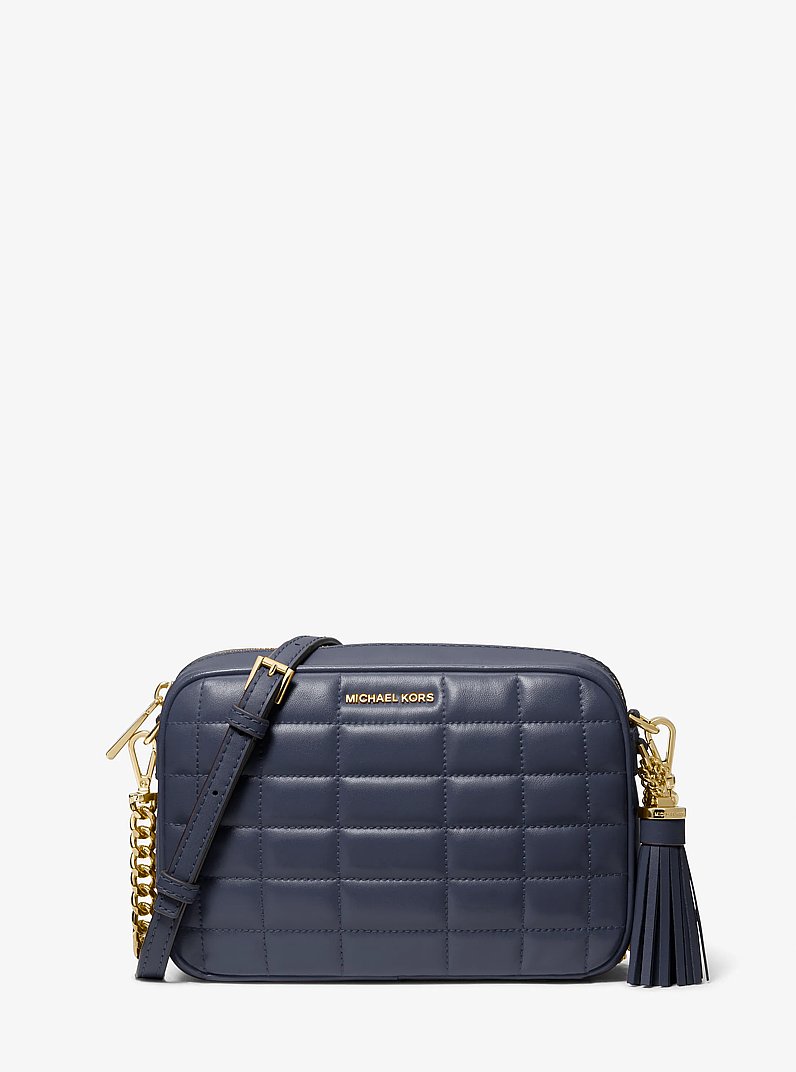 Umh&auml;ngetasche Jet Set Medium aus abgestepptem Leder in NAVYBLAU | Michael Kors