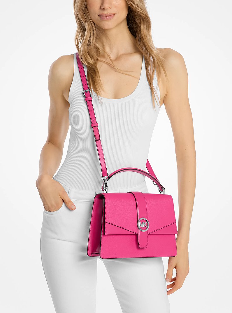バッグ 126710 Greenwich Medium Saffiano Leather Satchel in DRAGONFRUIT - Sale