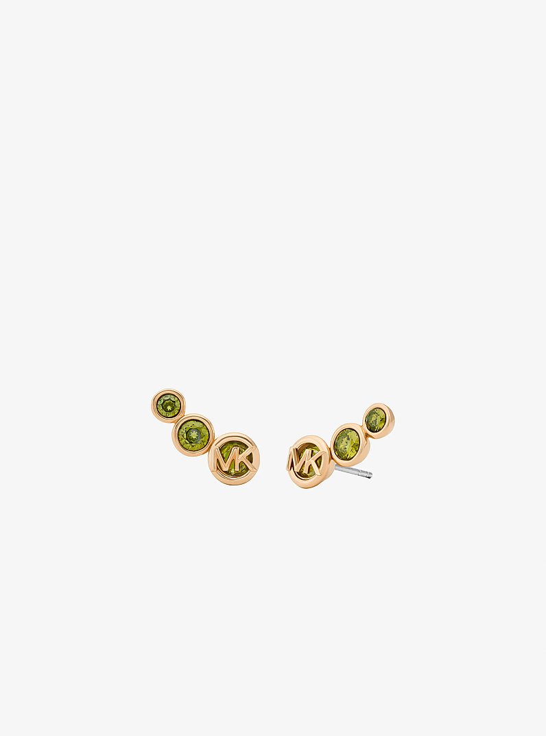 Bezel Cubic Zirconia Crawler Earrings in GOLD | Michael Kors