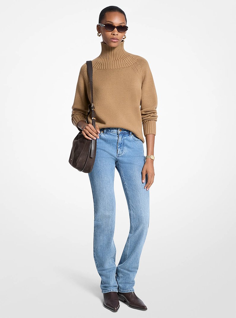 Pullover dolcevita in lana in CAMMELLO SCURO | Michael Kors
