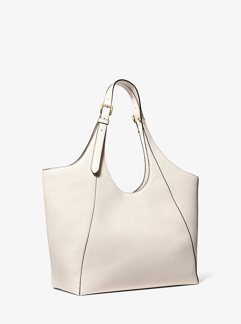Bernie Large Pebbled Leather Tote Bag in CR&Egrave;ME L&Eacute;GER | Michael Kors
