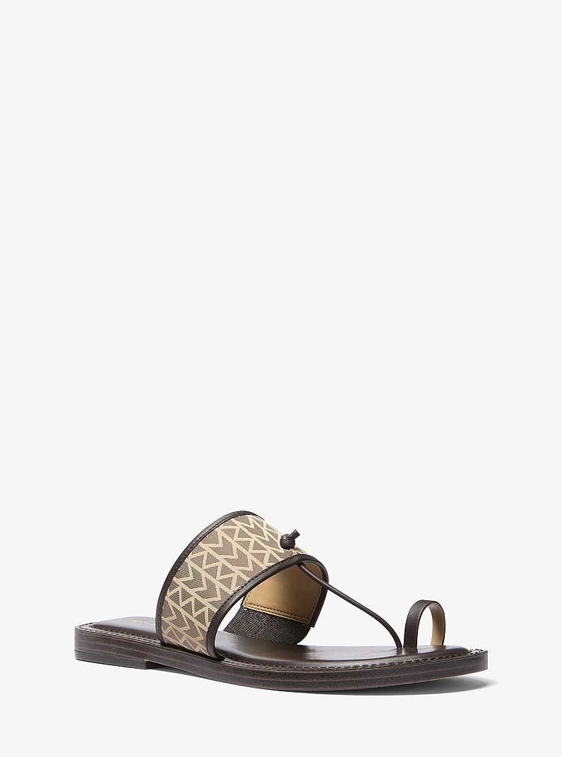 Ashtin MK2000 Logo Jacquard Sandal in NATURAL | Michael Kors