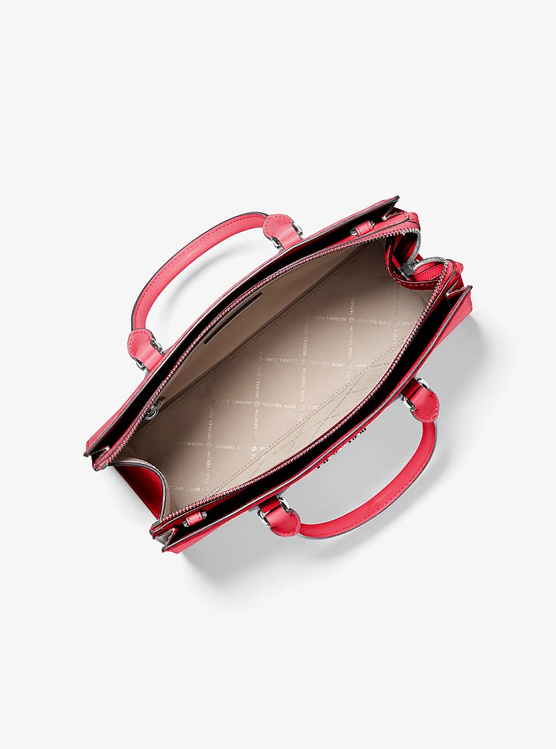 Sheila Medium Heart Embroidered Satchel in HIBISCUS | Michael Kors