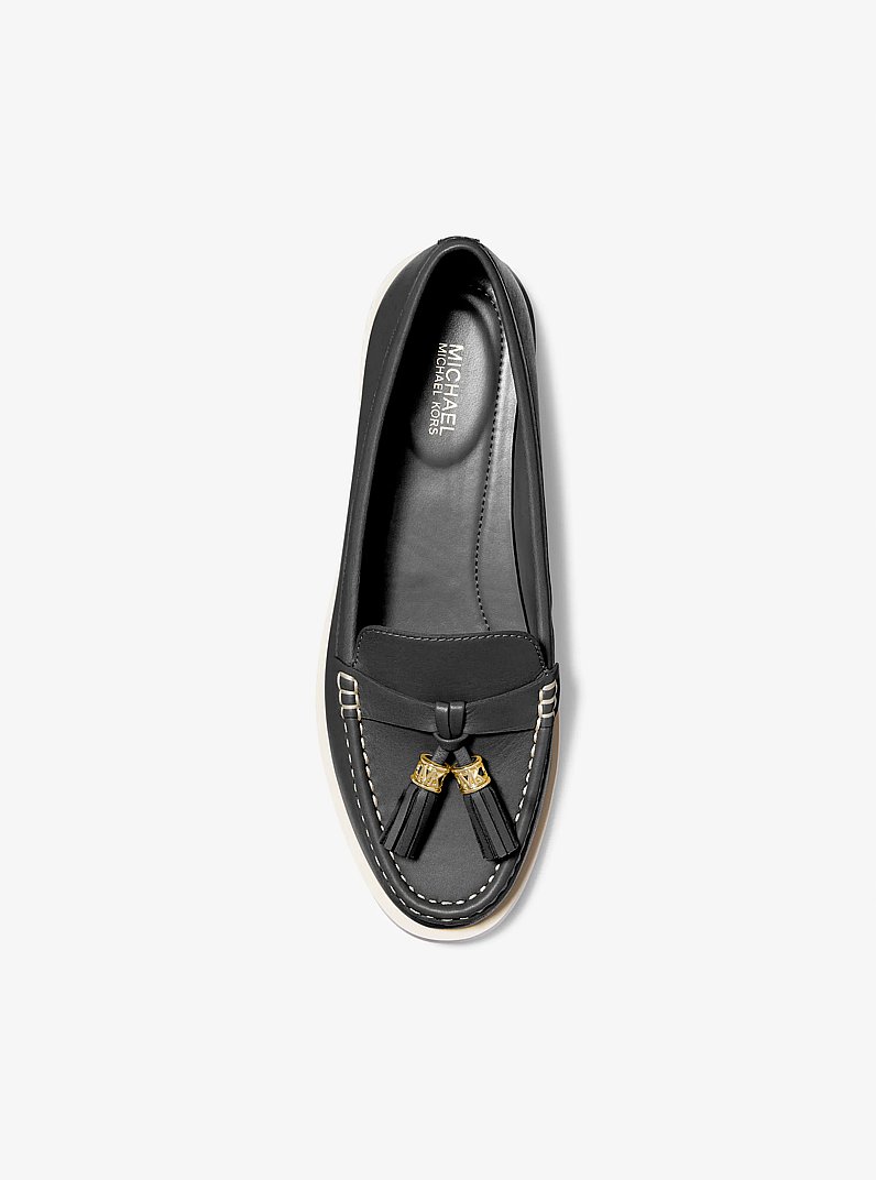 Kiernan Leather Loafer in BLACK | Michael Kors