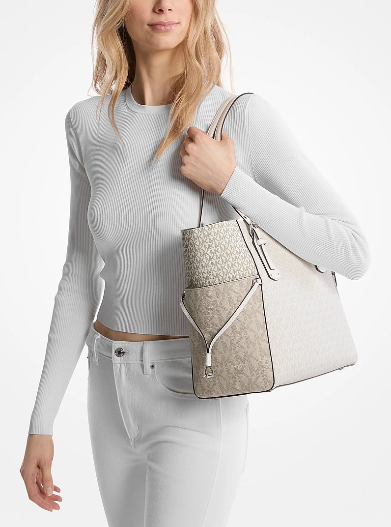 Voyager Small Color-Block Logo Tote Bag in OPT/ALLUM | Michael Kors