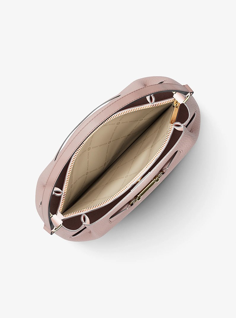 Carson Medium Pebbled Leather Convertible Bucket Crossbody Bag in POWDER BLUSH | Michael Kors