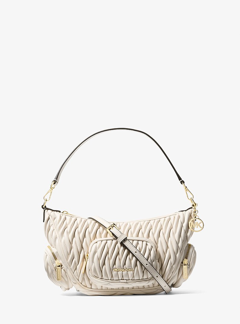 Merritt Matelass&eacute; Convertible Crossbody Bag in LT CREAM | Michael Kors