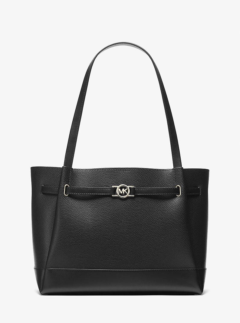 Reed Large Pebbled Leather Tote Bag in BLACK | Michael Kors