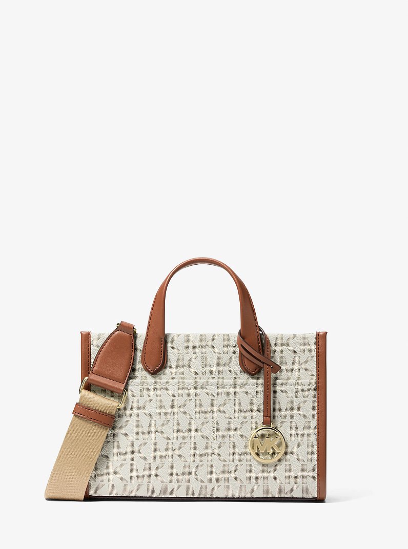 Messenger-Tasche Gigi Small mit Signature-Logomuster in VANILLE/LUGGAGE | Michael Kors