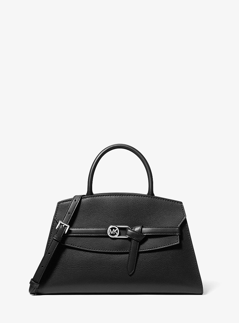 Greta Medium Leather Satchel in BLACK | Michael Kors Canada [CA]