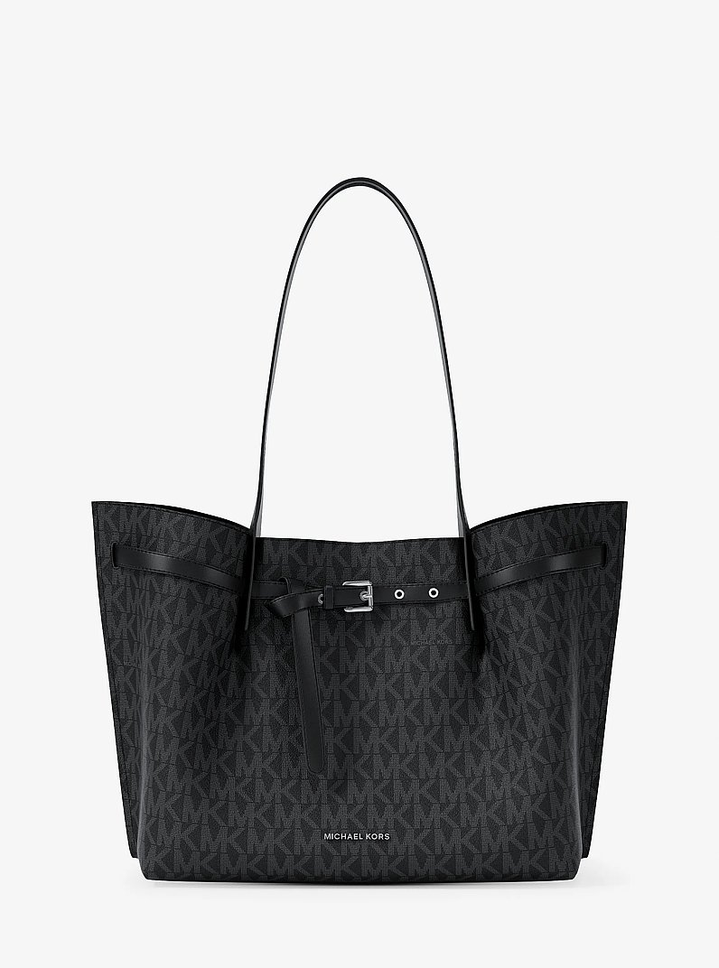 Shopper Emilia Large mit Signature-Logomuster in SCHWARZ | Michael Kors