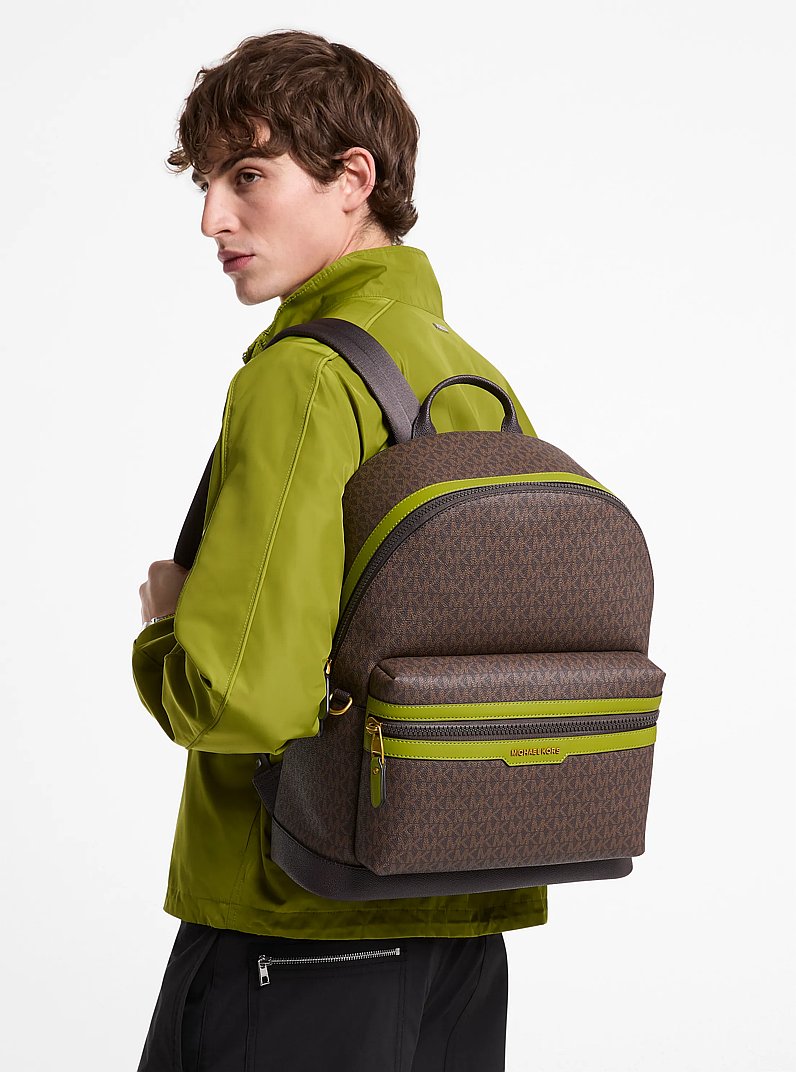 Hudson Signature Logo Backpack in MEADOW GREEN - Sale | Michael