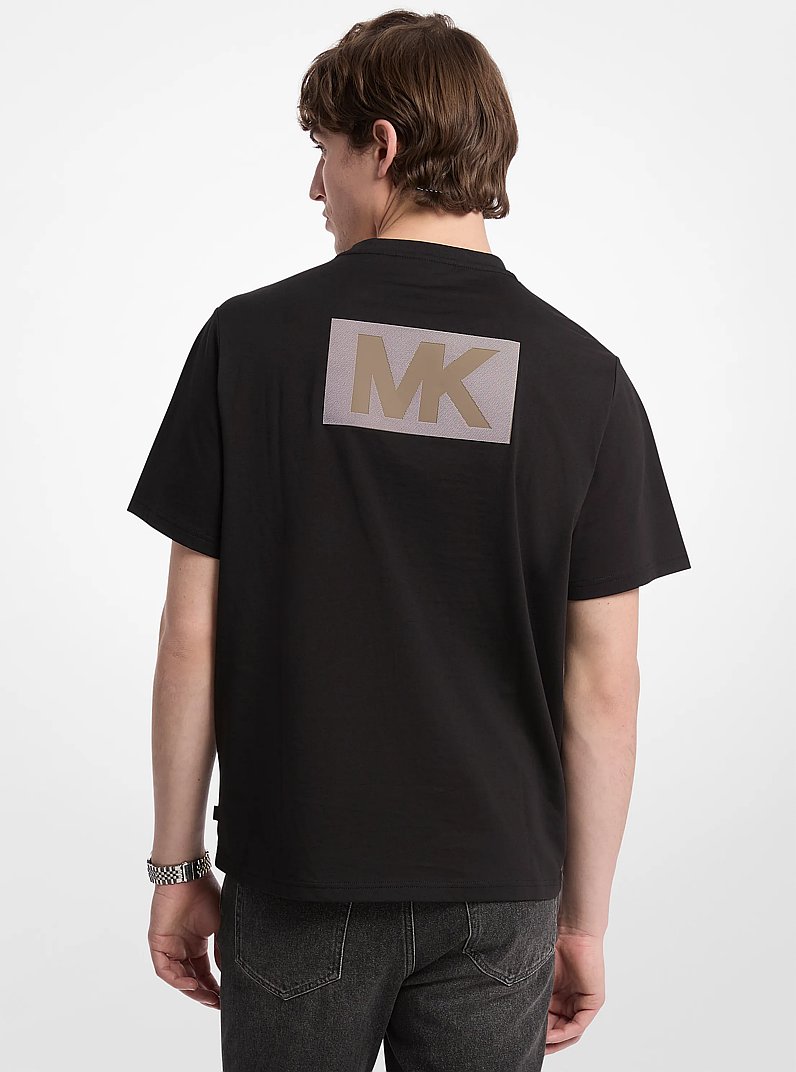 Graphic Logo Cotton T-Shirt in BLACK | Michael Kors