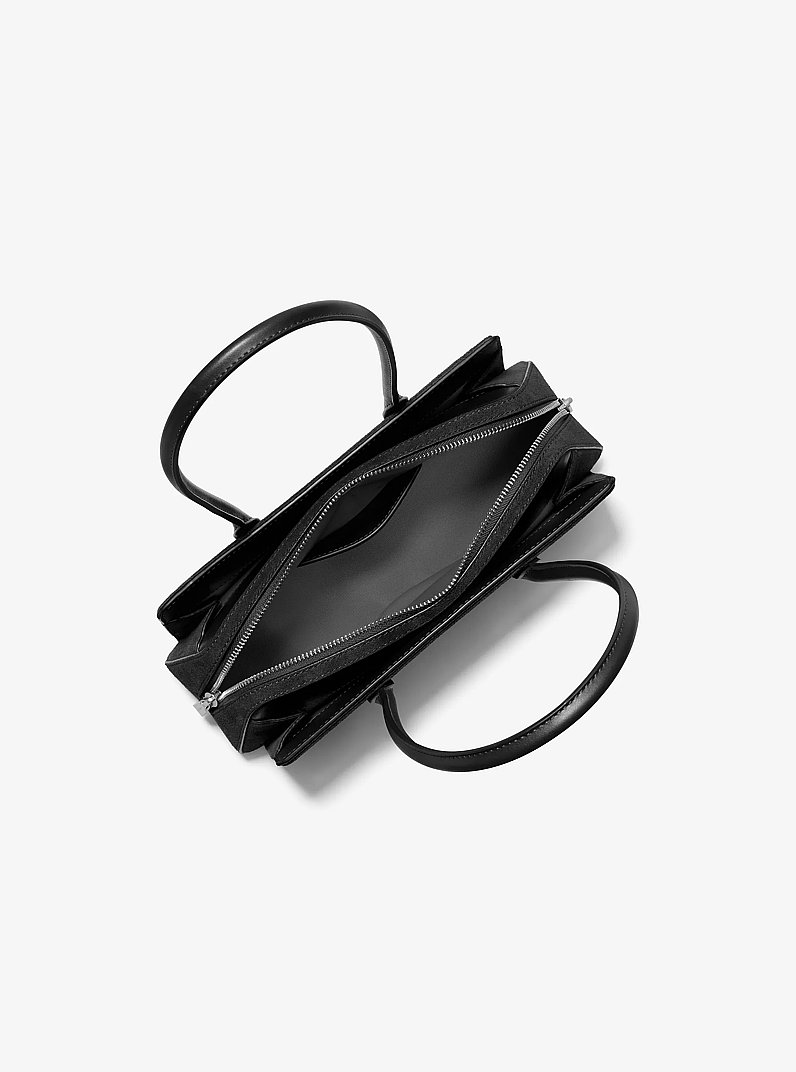 Laila Small Suede Shoulder Bag in BLACK | Michael Kors