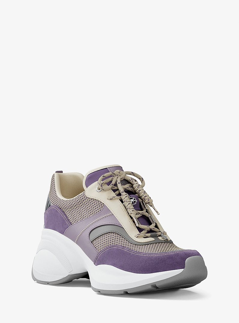 Kaia Mixed-Media Trainer in ORCHD HZ MLT | Michael Kors