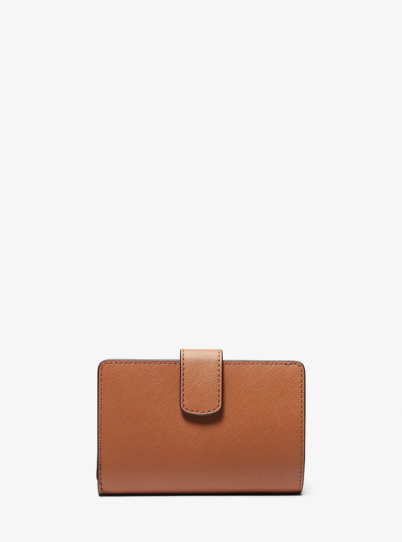 Medium Crossgrain Leather Wallet in LUGGAGE | Michael Kors