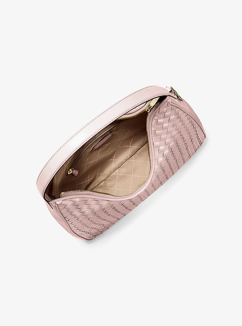 Nayla Medium Woven Shoulder Bag in POWDER BLUSH | Michael Kors
