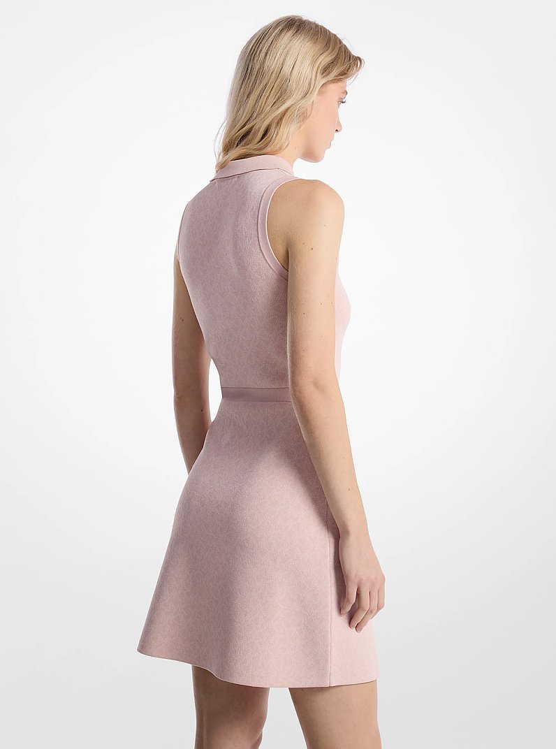 Robe en jacquard &agrave; logo et &agrave; fermeture &eacute;clair in ROSE POUDR&Eacute; | Michael Kors