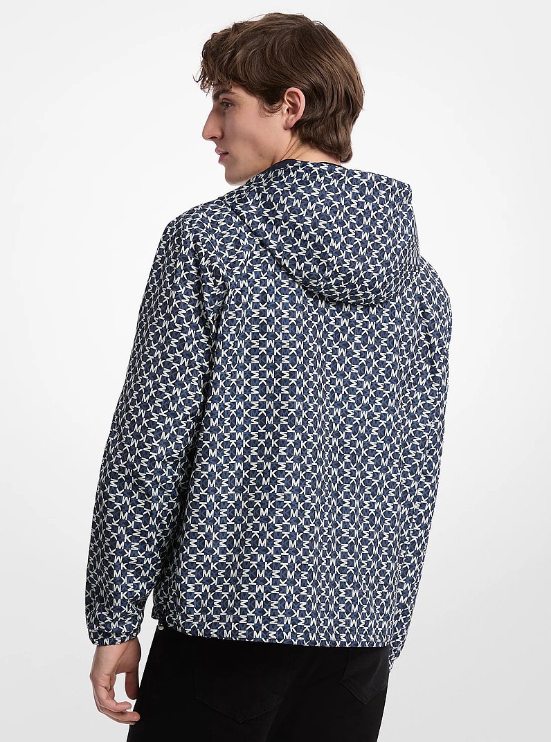 Reversible Logo Print Cir&eacute; Jacket in MIDNIGHT | Michael Kors