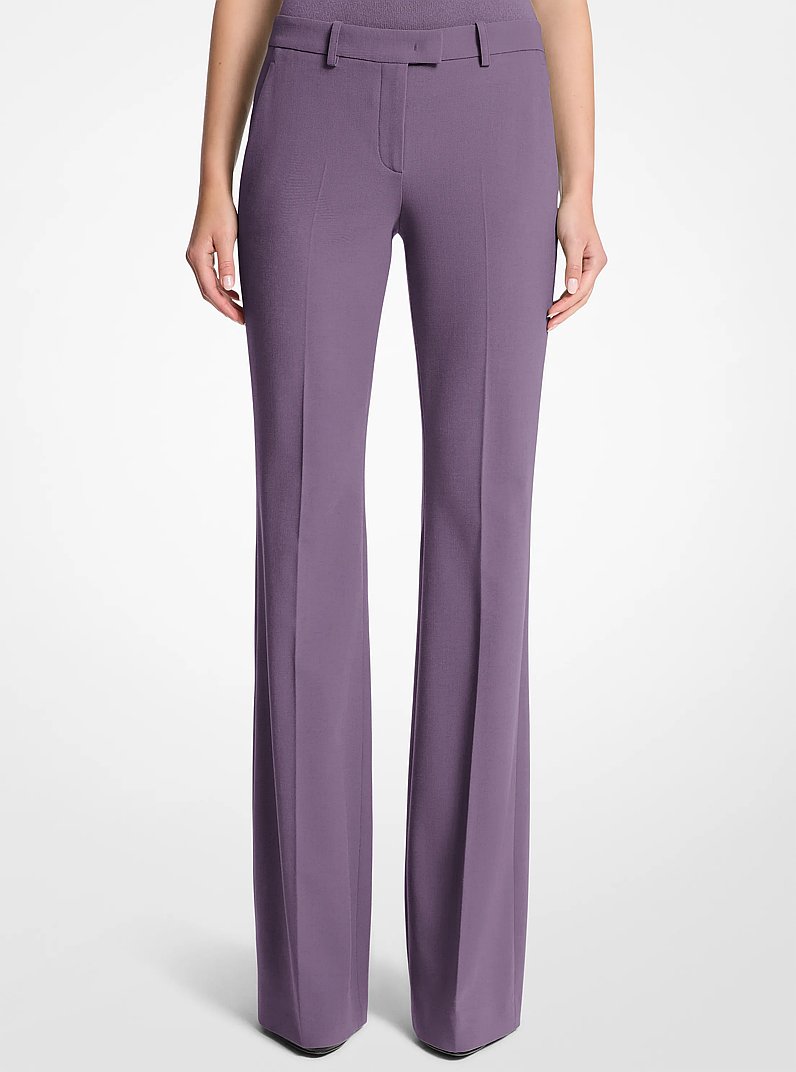 Haylee Stretch Wool Crepe&nbsp;Flared Trousers in IRIS | Michael Kors