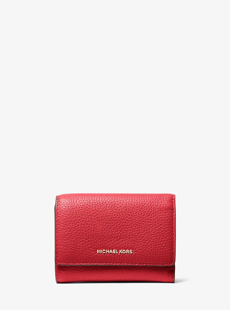 Bryant Medium Pebbled Leather Wallet in CRIMSON | Michael Kors