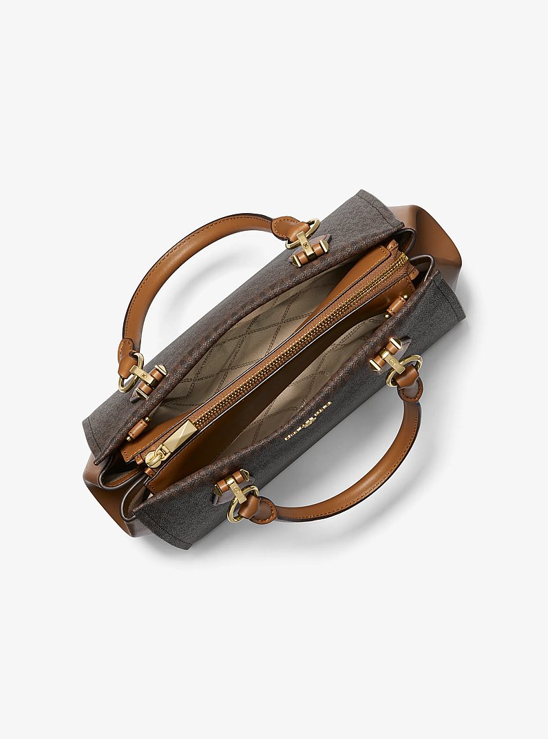 Marilyn Medium Logo Satchel in BRN/ACORN | Michael Kors