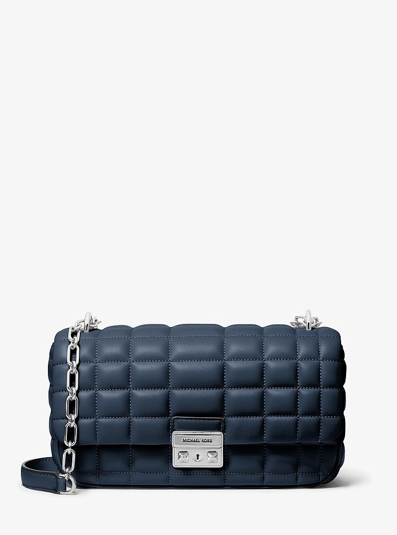 Bolso de hombro Tribeca grande de piel acolchada in AZUL MARINO | Michael Kors