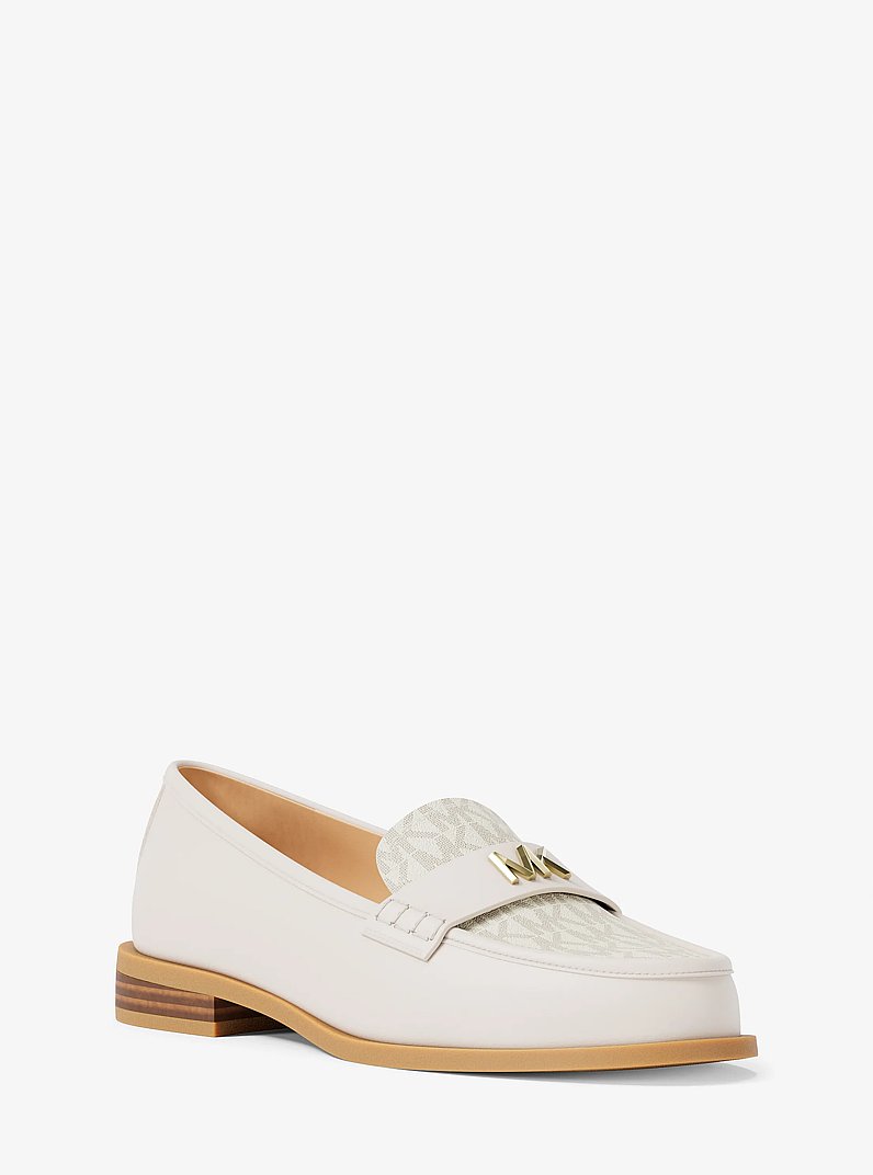 Lex Leather and Signature Logo Loafer in VANILLA | Michael Kors