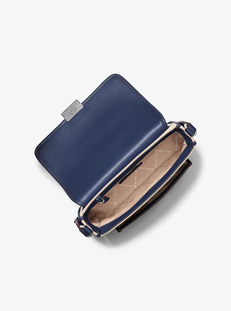 Bradshaw Medium Two-Tone Canvas Messenger Bag in NAVY | Michael Kors