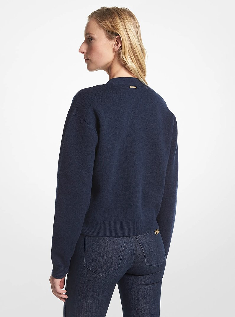 Cardigan en laine m&eacute;lang&eacute;e