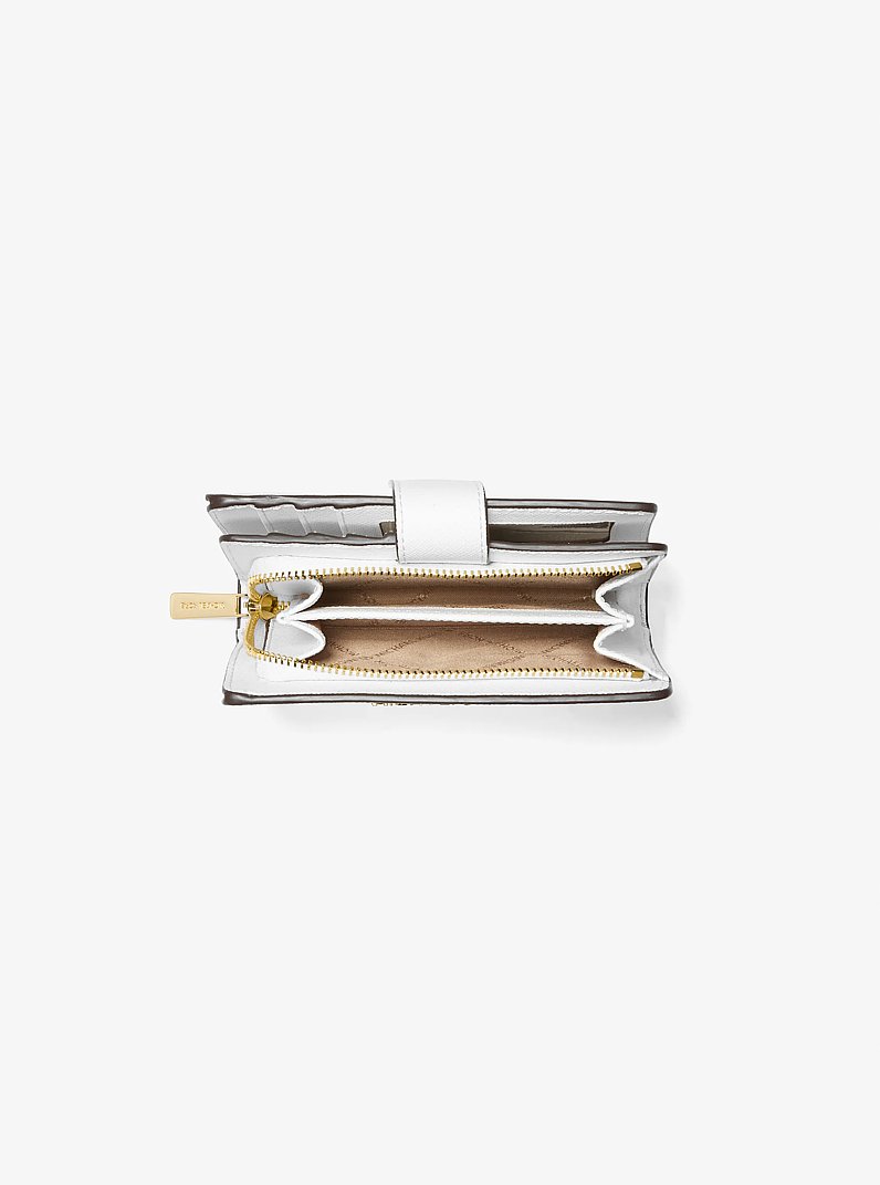 Cartera mediana de piel de grano cruzado in BLANCO INTENSO | Michael Kors