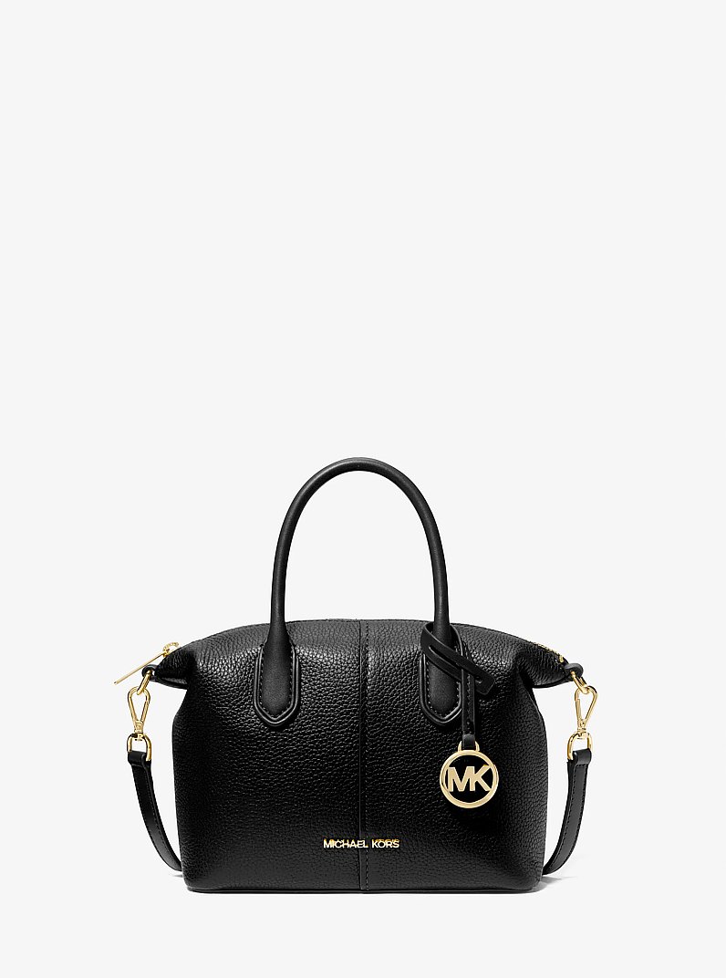 Bolso satchel Hyde peque&ntilde;o de cuero granulado in NEGRO | Michael Kors
