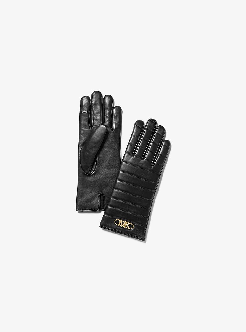 Gants en cuir matelass&eacute; in NOIR | Michael Kors