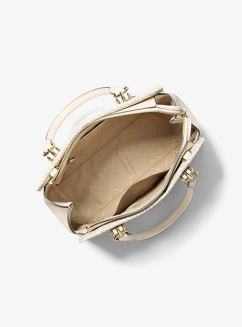 Marilyn Medium Embellished Signature Logo Satchel in LT CRM MULTI | Michael Kors