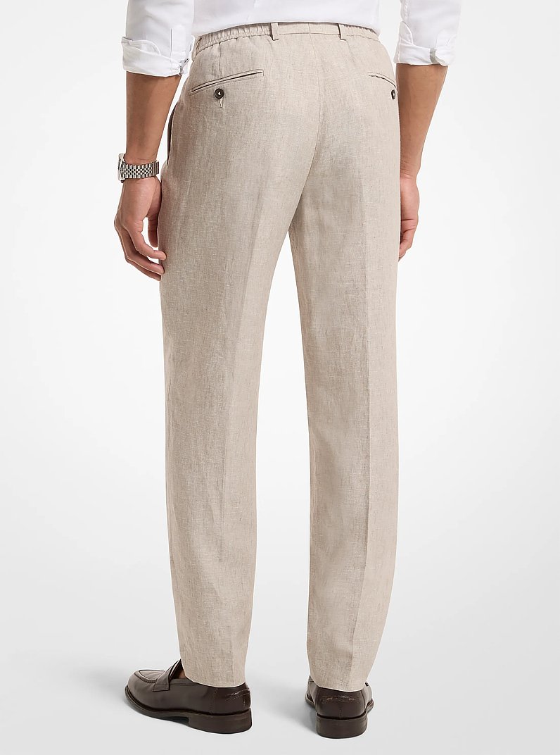 Broek van linnen met trekkoord in BEIGE | Michael Kors