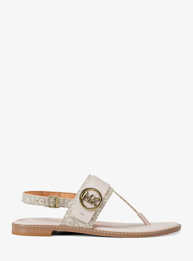 Carmen Signature Logo Sandal in VANILLA | Michael Kors