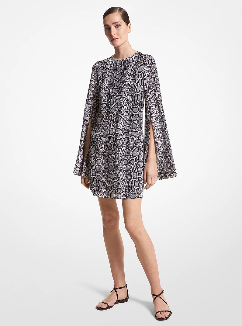Snake Organic Silk Crepe De Chine Shift Dress