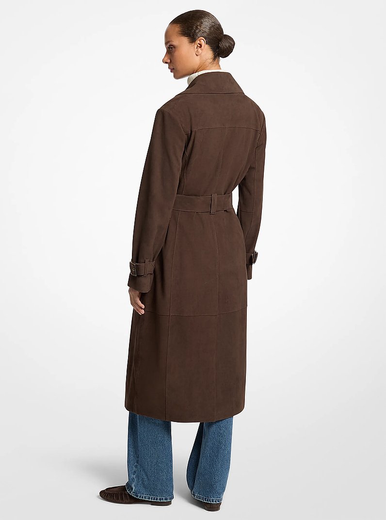 Suede Trench Coat in CHOCOLATE | Michael Kors