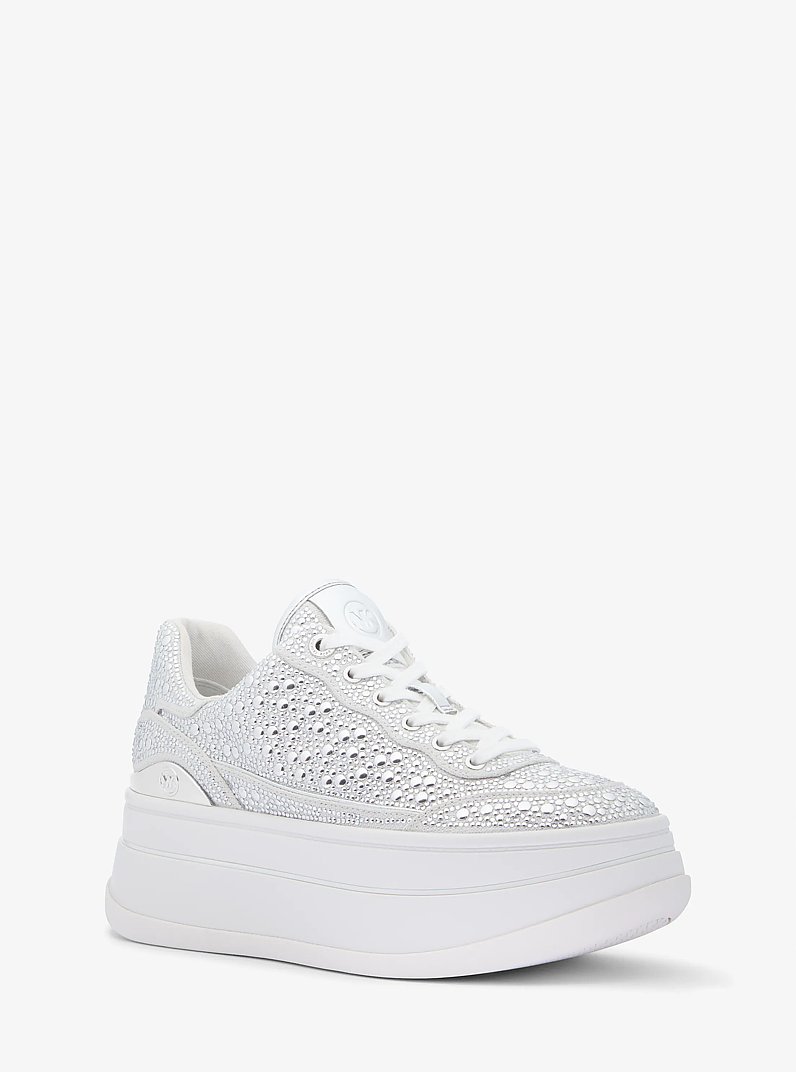 Sneaker Hayes in misto lino con plateau e borchie