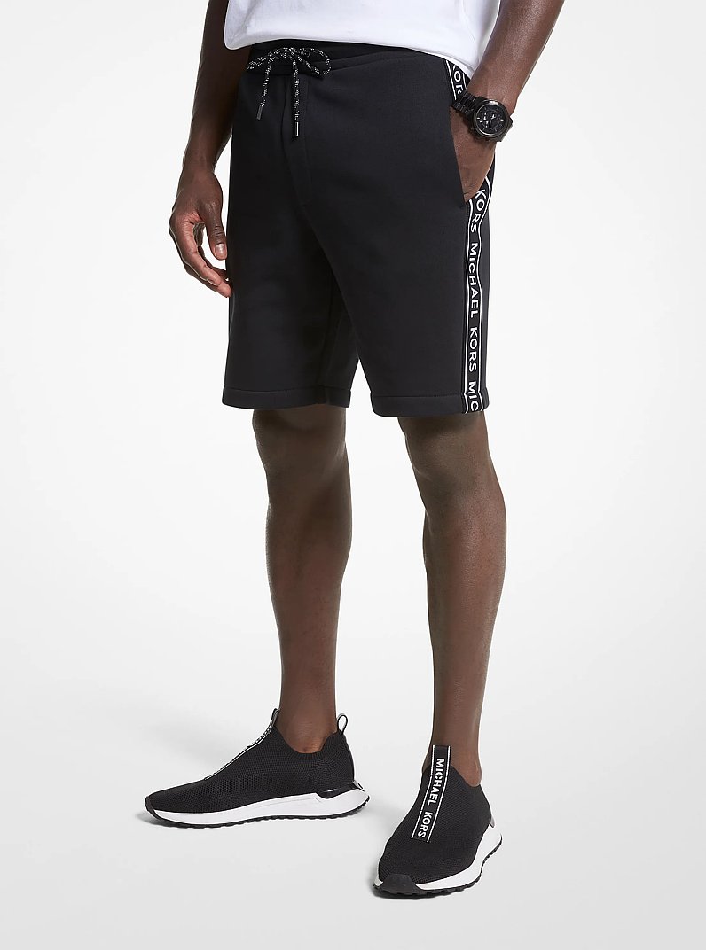Pantalones cortos de mezcla de algod&oacute;n con cinta con logotipo