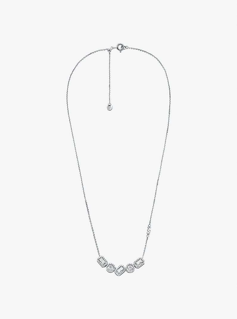 Precious Metal-Plated Sterling Silver Pav&eacute; Necklace in SILVER | Michael Kors