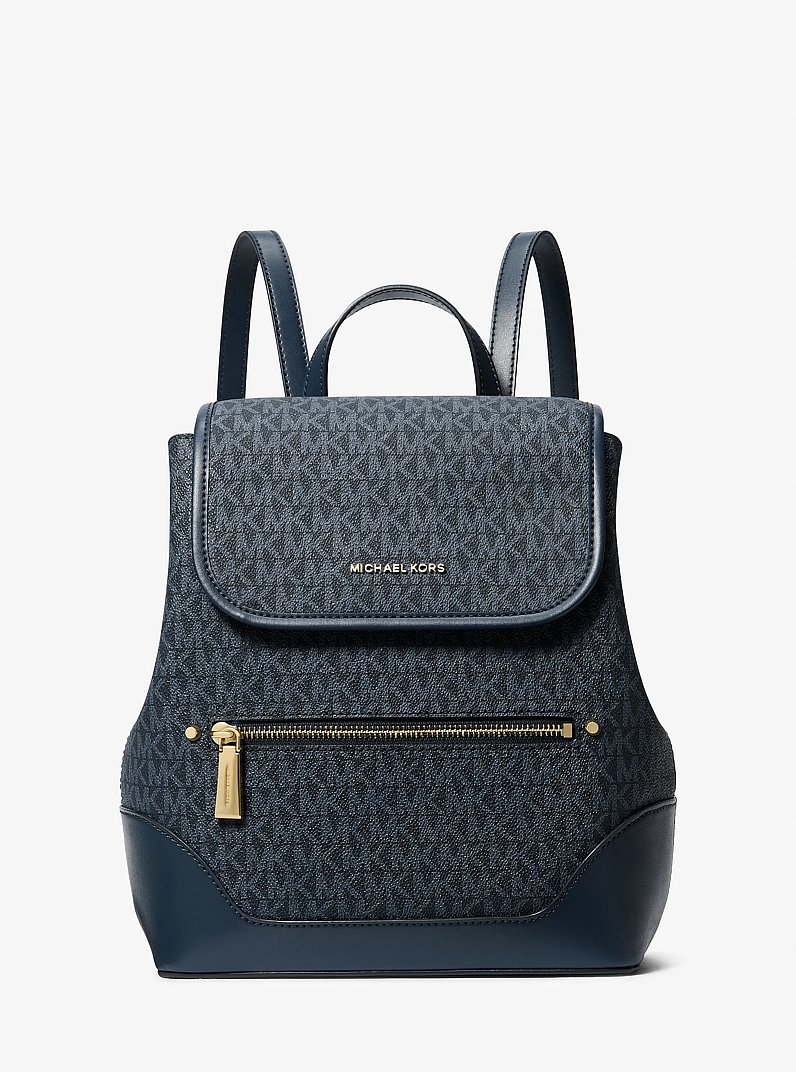 Harrison Medium Logo Backpack in ADMRL/PLBLUE | Michael Kors